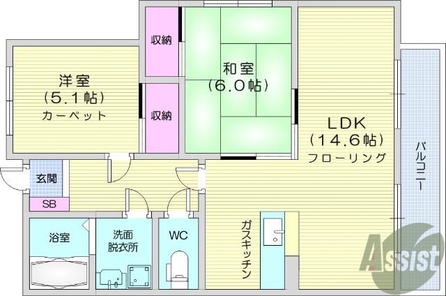 ドリームA(2LDK/3階)の間取り写真