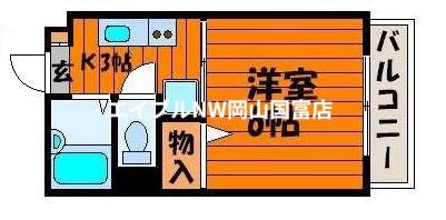 リバーサイド幸和(1K/1階)の間取り写真