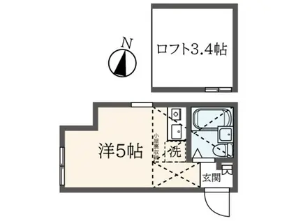 ユナイト南太田デラノーチェ(ワンルーム/1階)の間取り写真