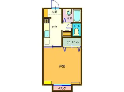 パストラル板倉(1K/2階)の間取り写真