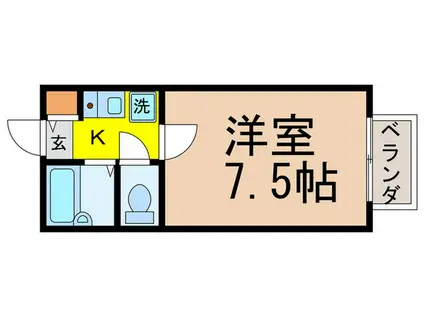 わかおハイツIII(1K/2階)の間取り写真