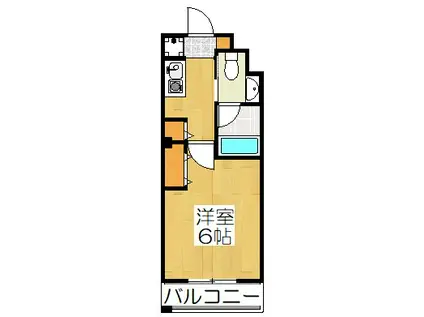 FLAIR京都五条烏丸(1K/4階)の間取り写真