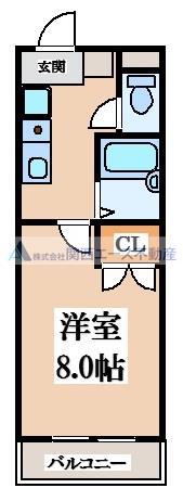 クリスタルハイツ(1K/3階)の間取り写真