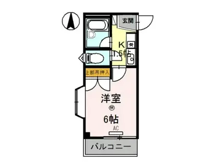 スカイビュー(1K/4階)の間取り写真