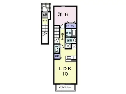プロムナードN・II(1LDK/2階)の間取り写真