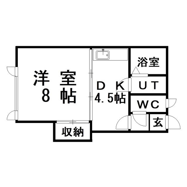 ハイムかん田(1DK/2階)の間取り写真