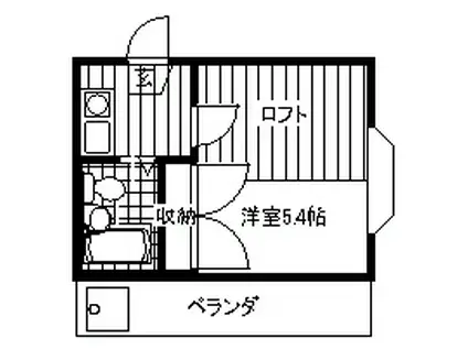 エチュードピア(1K/2階)の間取り写真