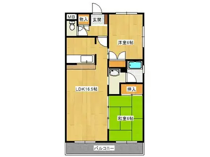 エコトピア秋根(2LDK/3階)の間取り写真