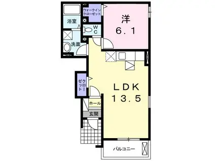 トミーガーデン(1LDK/1階)の間取り写真