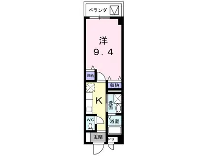 エスペランサ・ヤマダ(1K/2階)の間取り写真