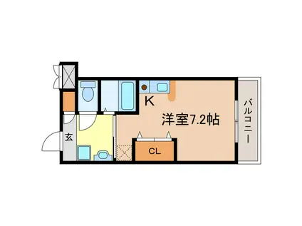 ラポール藤(2K/4階)の間取り写真