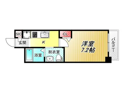 Mプラザ小阪駅前(1K/4階)の間取り写真