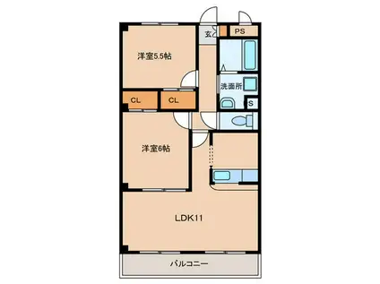 プレジール・マ・メゾン(2LDK/2階)の間取り写真