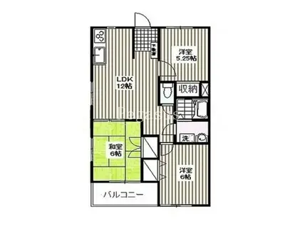 アライアパート(3LDK/1階)の間取り写真