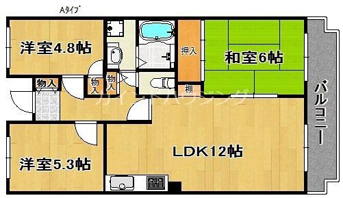 ラフィネ末広(3LDK/4階)の間取り写真