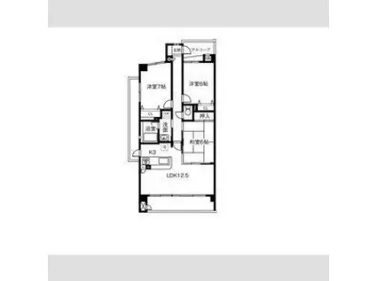 SUNSHINEKONOMIYA(3LDK/4階)の間取り写真