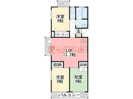 ミレニアム21(3LDK/4階)の間取り写真