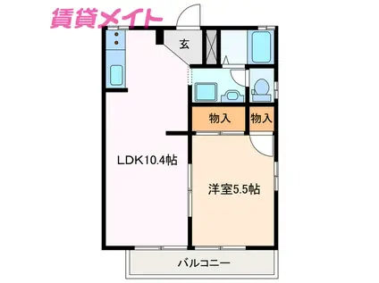 フレグランスかおりA(1LDK/1階)の間取り写真