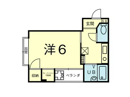 タカノビル(1K/3階)の間取り写真