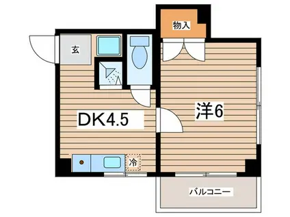 フェリシモサチ(1DK/3階)の間取り写真