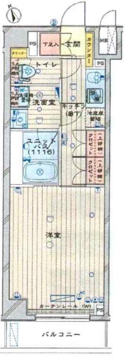 ルーブル赤羽西(1K/4階)の間取り写真