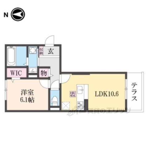 エスタールオーデン(1LDK/1階)の間取り写真