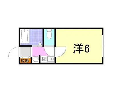 アビタシオン岡本(1K/2階)の間取り写真