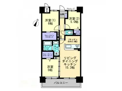 アルファスマート丸亀城西II(3LDK/9階)の間取り写真