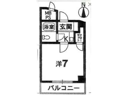 ホーユーコンフォルト宝殿(ワンルーム/6階)の間取り写真