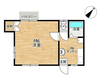 ハイツ華II(1K/2階)の間取り写真