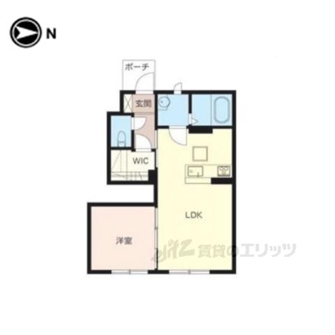 PINEROOTS良福寺(1LDK/1階)の間取り写真