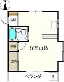 ビラデルレイ(ワンルーム/2階)の間取り写真