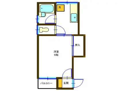 八木ビル(1K/3階)の間取り写真