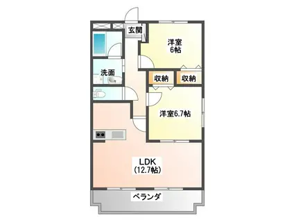 パークサイド高井(2LDK/3階)の間取り写真