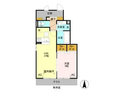 リベール(1LDK/1階)の間取り写真