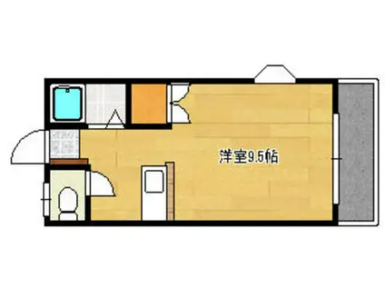 ピナクルDOZEN A棟(ワンルーム/2階)の間取り写真