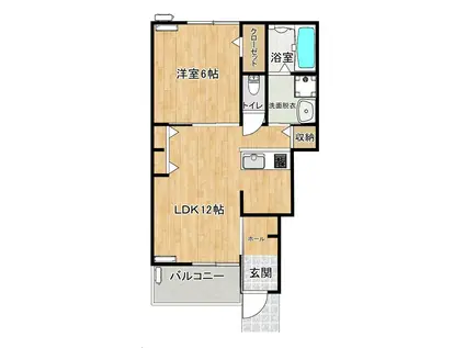 AFC RESIDENCE 馬郡(1LDK/1階)の間取り写真