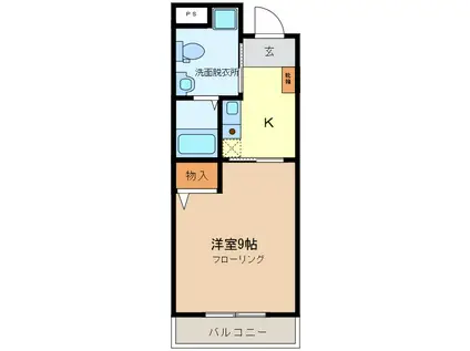 セレナヴィータ浅間W(1K/3階)の間取り写真