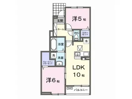ラ・カーサ ドルチェ(2LDK/1階)の間取り写真