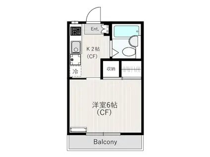 エスポワール(1K/2階)の間取り写真