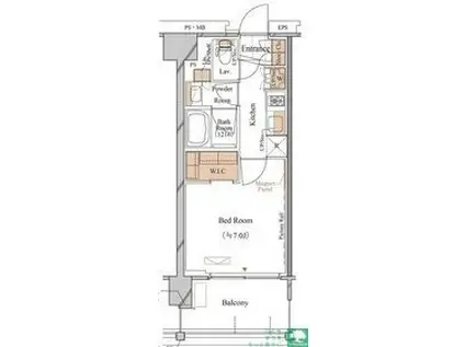 ブランシエスタ久が原(1K/1階)の間取り写真