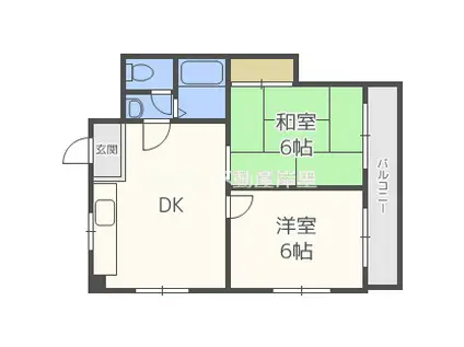 リベルテコーポ保澤(2DK/2階)の間取り写真
