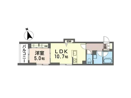 シャーメゾン桜並木II(1LDK/2階)の間取り写真