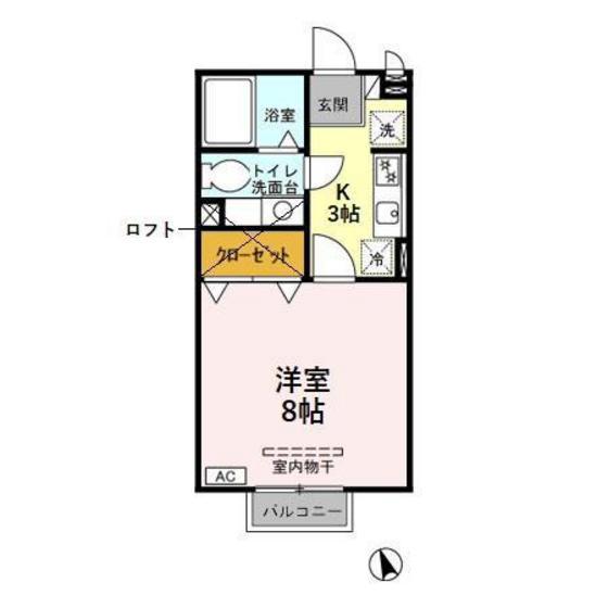 ナカイパレスA(1K/2階)の間取り写真