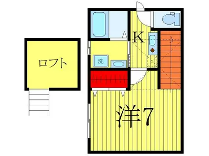 ノースSMALLGOLD(1K/2階)の間取り写真
