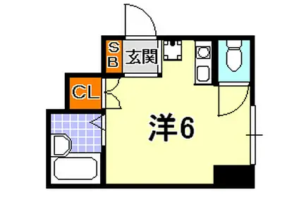 アヴァンセ東神戸(ワンルーム/1階)の間取り写真