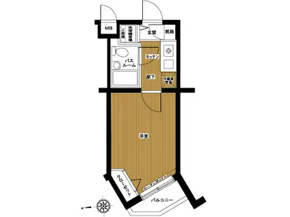 フェニックス芦花公園駅前壱番館(1K/1階)の間取り写真