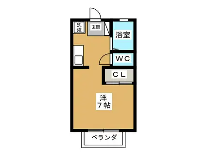 ハイツHIRO(ワンルーム/2階)の間取り写真