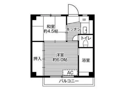ビレッジハウス下北2号棟(2K/3階)の間取り写真