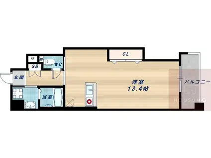 パストラーレ江坂(ワンルーム/5階)の間取り写真